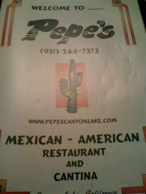 Pepe's Mexican Restaurant Menu - Urbanspoon/Zomato