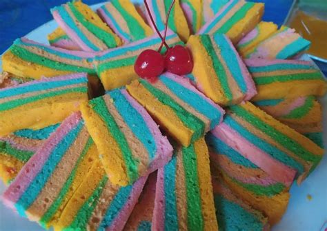 Cara Membuat Kue Pelangi Kukus