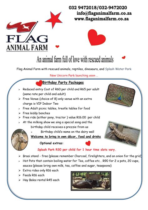 Birthday Packages – Flag Animal Farm