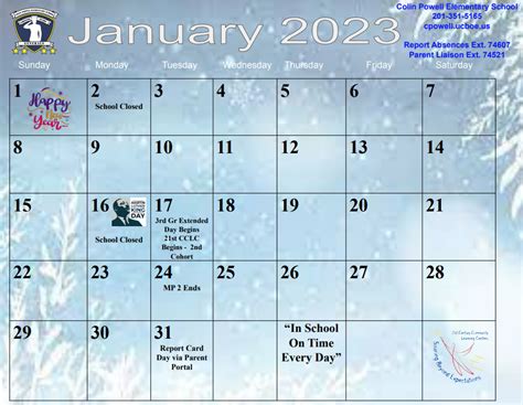 January Calendar | Colin Powell Elementary School