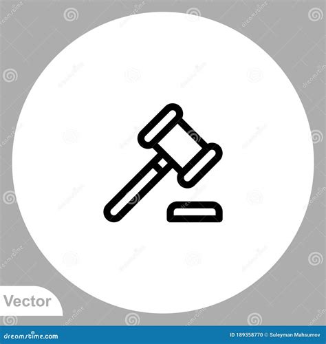 Law Hammer Vector Icon Sign Symbol Stock Vector - Illustration of ...