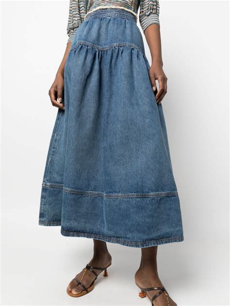 Ulla Johnson Astrid A Line Denim Skirt Farfetch