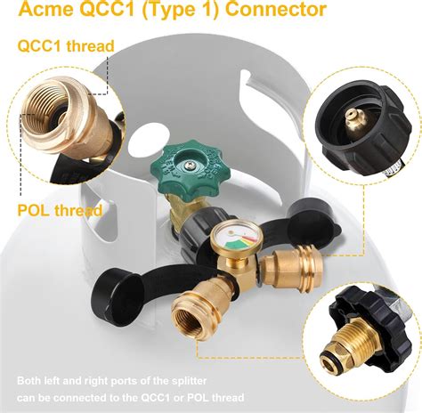 Divisor Universal De Tanque De Propano Con Calibre Adaptador De Gas Lp