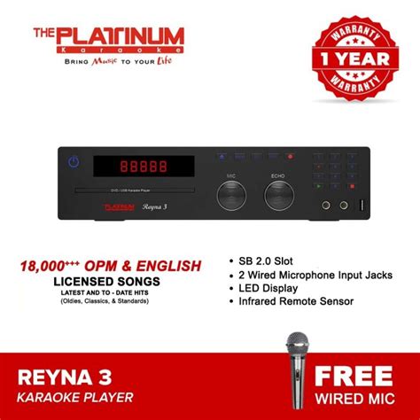 PLATINUM REYNA 3 DVD Karaoke Player Free High End Mic Vol 87 Lazada PH