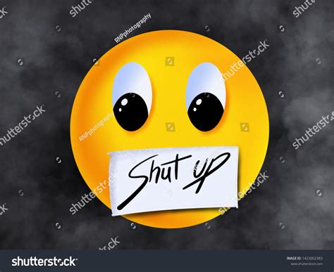 Emoji Shut Label Stock Illustration 1423002383 | Shutterstock