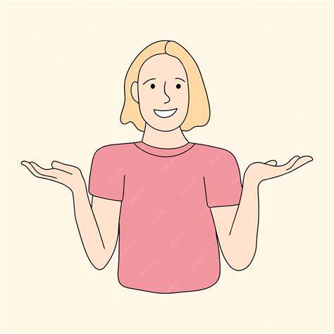 Desenho de uma mulher feliz dando duas escolhas | Vetor Premium