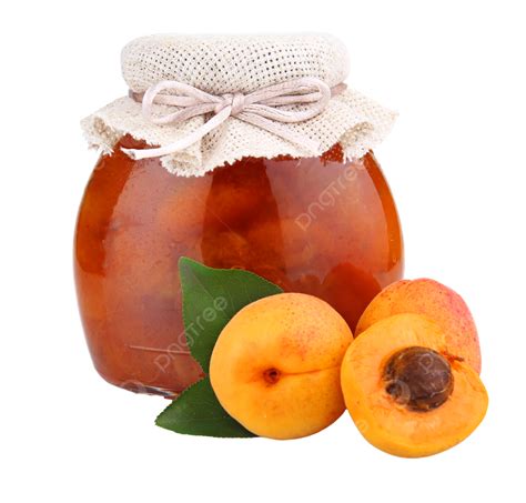 Apricot Jam Isolated On White Jar Home Traditional Dessert Png