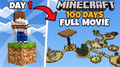 I Survived 100 Days In ONE BLOCK SKYBLOCK Minecraft FULL MOVIE YouTube