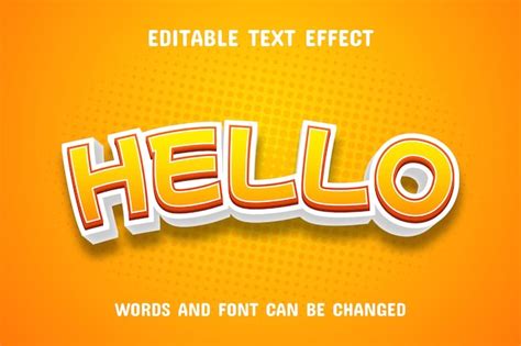 Hola Efecto De Texto D Vector Premium