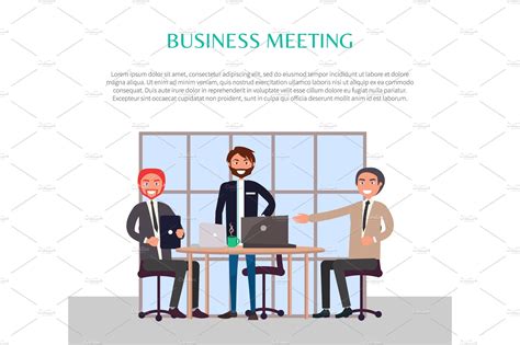 Business Meeting Poster Text Vector Vector Graphics Creative Market