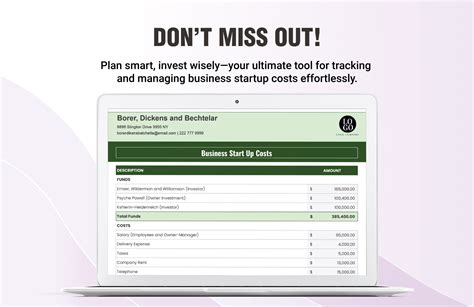 Business Start Up Costs Spreadsheet Template In Word Google Docs