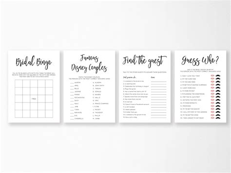 Bridal Shower Games Bundle Printable Shower Games Pack And Etsy