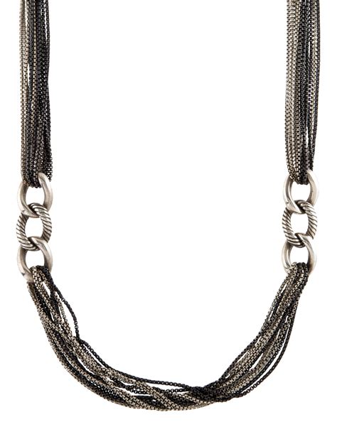 David Yurman Belmont Station Long Necklace Sterling Silver