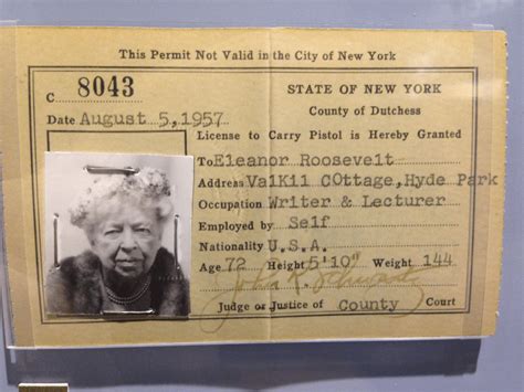 Eleanor Roosevelt S Gun License Found In Her Wallet After Her Death In 1962 [oc] [1600x1200