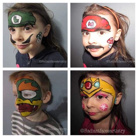 Super Mario Mario Bowser Princess Peach Face Paint Kids Face Paint