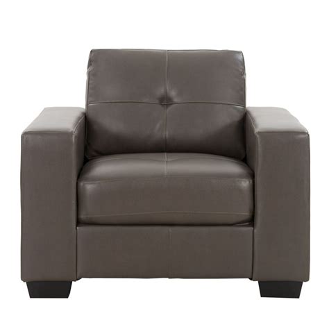 Corliving Club Tufted Brownish Grey Bonded Leather Chair The Home Depot Canada