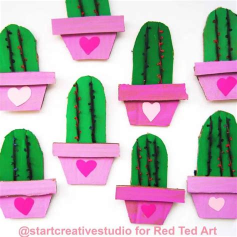 Cactus Valentine's Cards - Red Ted Art - Kids Crafts | Valentine's ...