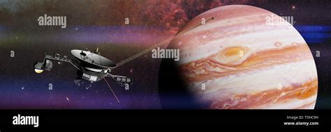 planet Jupiter with Voyager spacecraft flyby Stock Photo - Alamy