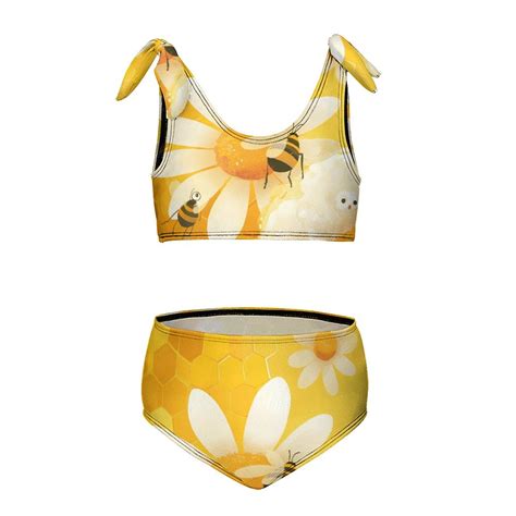 Bee Daisy Flower Girl S 2 Piece Bikini Set Beach Sport Swimsuit Swimwear 9 11Y140cm Walmart