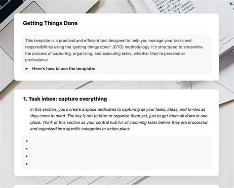 Getting Things Done Free Craft Template