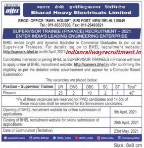 BHEL Recruitment 2025- 150 Vacancy Online Registration Begin -bhel.com