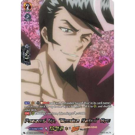 D TB03 SKR050EN Powered Up Wooden Sword Ryu SHAMAN KING Card Vangu