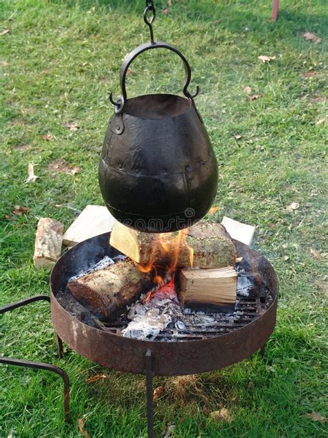 Cooking pot over fire stock photo. Image of cauldron, smoke - 1382892