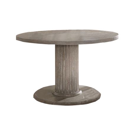 Round Dining Table with Fluted Column Pedestal Base, Gray - Walmart.com - Walmart.com