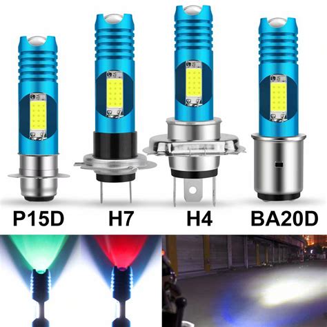 Buy RGB H4 H7 LED P15D H6 BA20D LED Motorcycle Headlight Blub 12V Moto ...