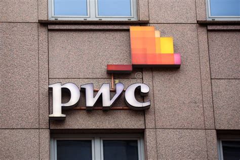 Logo Of Pwc Company On Facade Of Building In Riga City Editorial Photo