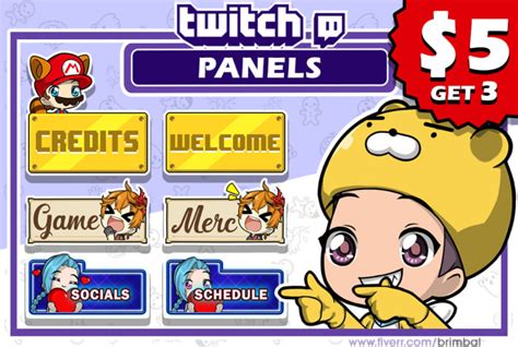 Design custom twitch panels by Brimbal | Fiverr