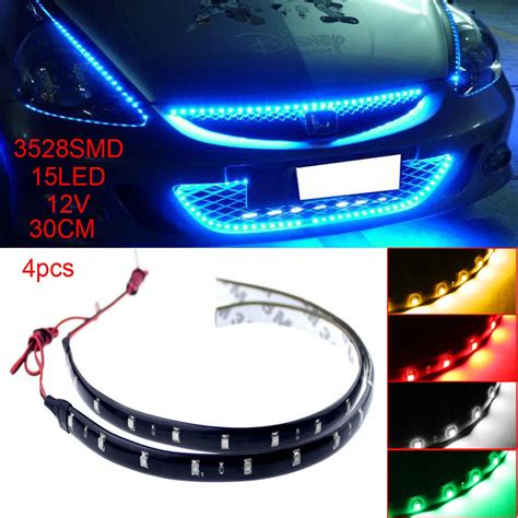 12V Car 30cm LED DRL Strip Light 3528 SMD Car Auto Remote Control