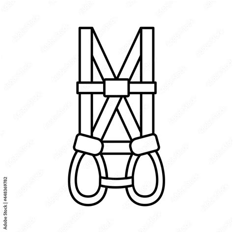 Vetor Do Stock A Full Body Harness Line Icon Personal Protection