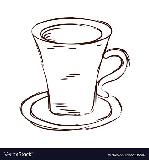 Sketch a vintage coffee cup Royalty Free Vector Image