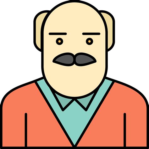 Grandpa Father Old Man Uncle Flat Color Icon Vector icon banner Template 18010037 Vector Art at ...