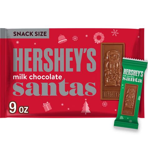 Hersheys Holiday Milk Chocolate Santas Individually Wrapped Snack