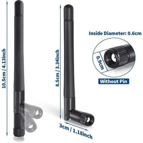 Bin Antenne WiFi Bi Bande 2 4GHz 5GHz 5 8GHz 3dBi MIMO RP SMA Mâle