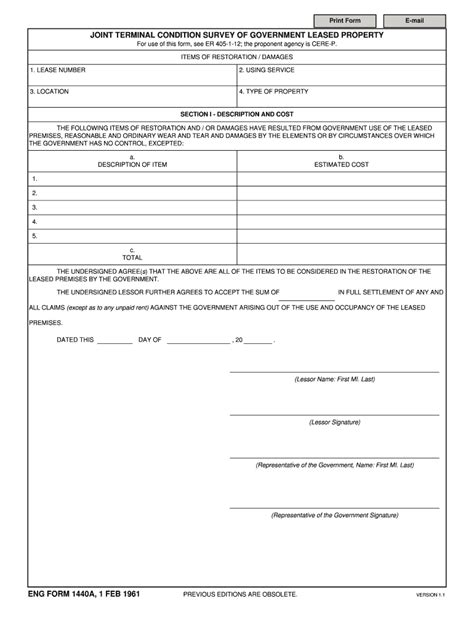 Fillable Online Publications Usace Army Eng Form A Joint Terminal