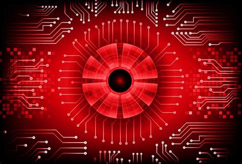 Modern Cybersecurity Technology Background With Eye Vector Art