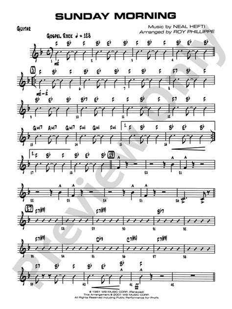 Sunday Morning: Guitar: Guitar Part - Digital Sheet Music Download