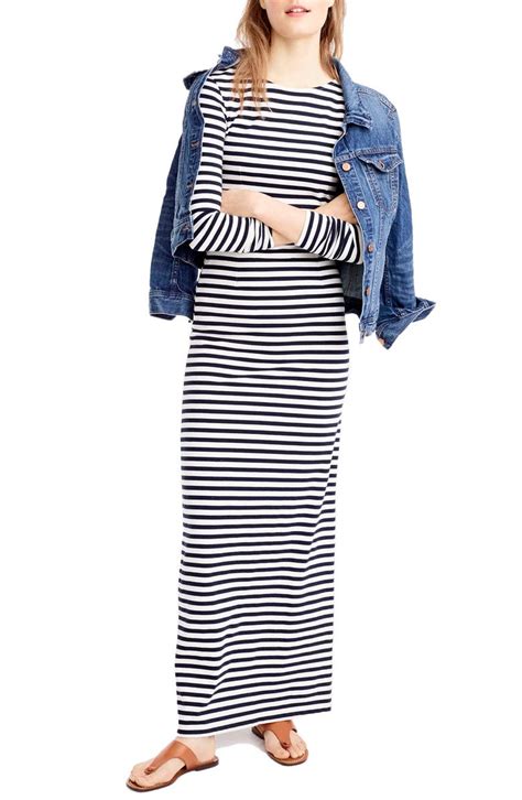 J Crew Long Sleeve Stripe Maxi Dress Nordstrom