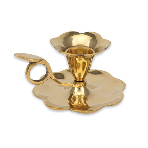 Traditional Polished Brass Chamberstick Candle Holder Blessedmart