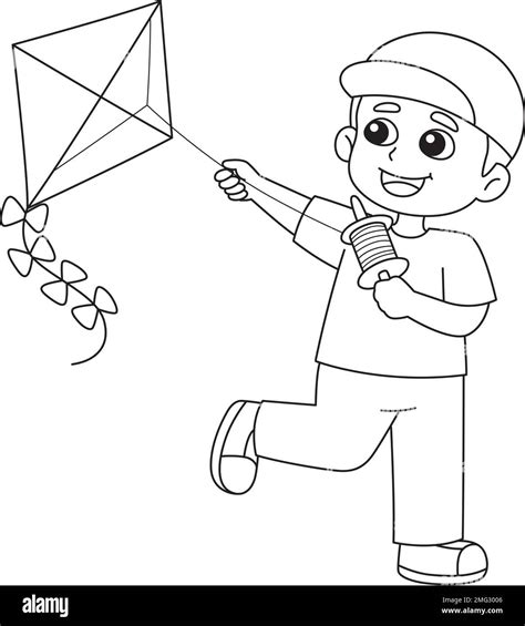 Dibujos de niños elevando cometas para colorear vsun