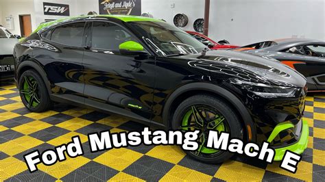 Ford Mustang Mach E Wrapped With Acid Green Accents Installed By Jekyll And Hydes Youtube