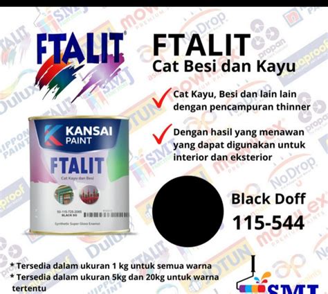 Cat Besi Cat Kayu Cat Minyak FTALIT Hitam Black Doff 544 Ukuran