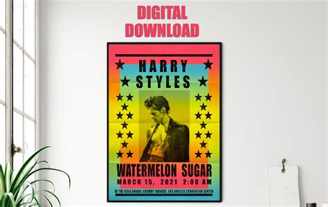 Harry Styles Vintage Poster Print Unique Printable Digital Etsy