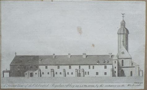 Antique Print A Front View Of The Celebrated Regular Abbey De La