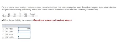 Solved Dn Hot Sunny Summer Days Jane Rents Inner Tubes By Chegg