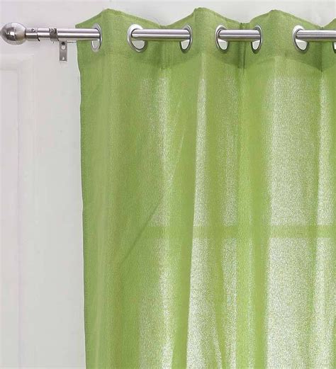 Buy Green Cotton Solid Ft Light Filtering Eyelet Piece Window