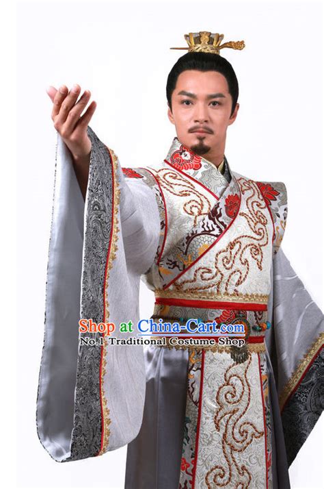 Ancient Chinese Emperor Costume and Crown Complete Set